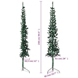 thumbnail of vidaXL Künstlicher Halb-Weihnachtsbaum mit Ständer Schlank Grün 240 cm