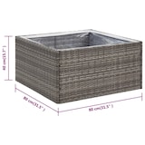 thumbnail of vidaXL Pflanzkübel Grau 80x80x40 cm Poly Rattan