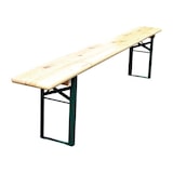 thumbnail of Opvouwbare bierbank 2200x480x250mm gemaakt van grenenhout en stalen frame