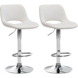 thumbnail of Set de 2 Taburetes de bar Camden en terciopelo Crema/Metal cromado