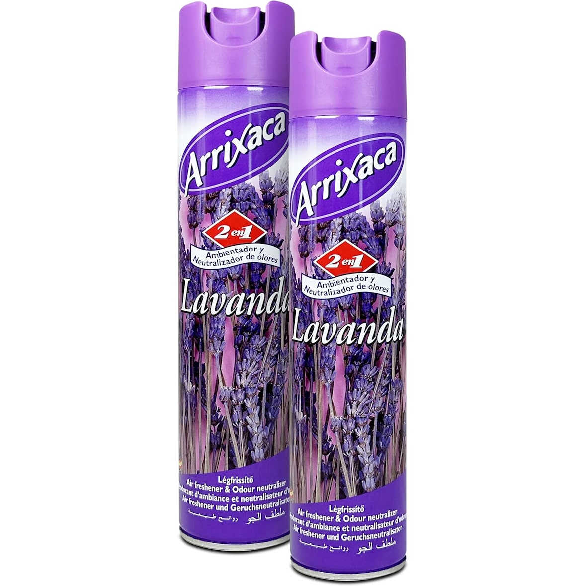 Arrixaca Ambientador y Neutralizador de Olores Lavanda 2 x 400ml Formato Spray Aerosol