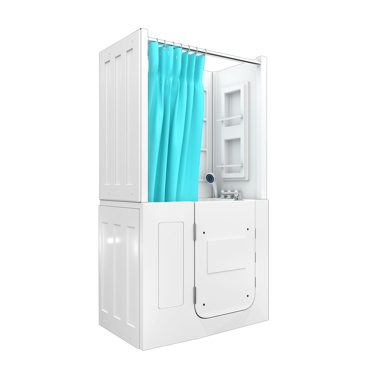 Seniorendusche und Sitzwanne Kombination Wanne mit Tür S08D-TH-B-L 110x68x205cm