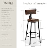 thumbnail of tectake 2 sgabelli da bar Poole - Legno industriale scuro, rustico - 404350