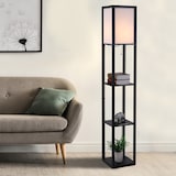 thumbnail of HOMCOM Lampada da Terra Illuminazione Interna Soggiorno Nero e Bianco