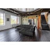 thumbnail of KAWOLA Sofá NELSON esquina sofá de cuero negro con extensión del asiento motorizado recamiere derecha