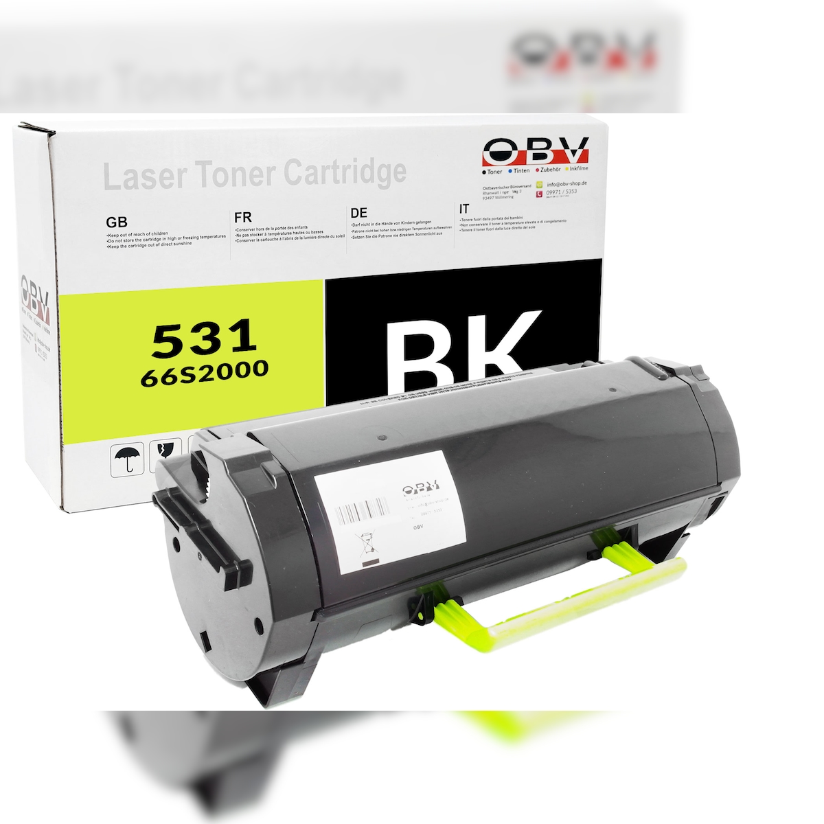 OBV Toner kompatibel Lexmark MS531dw MS631dw MX532adwe – ersetzt 66S2000 – Schwarz