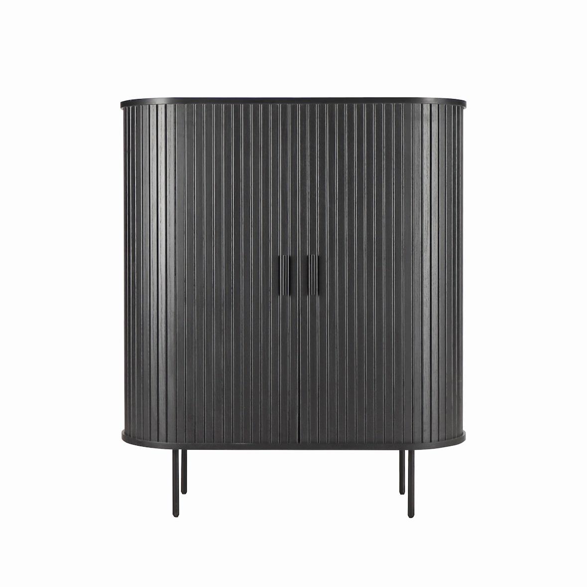 Möbilia Kommode | 2 Schiebetüren | B 100 x T 40 x H 118 cm | schwarz | 32020008 | Serie KOMMODE