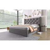 thumbnail of Polsterbett 140x200 cm mit Stauraum und Lattenrost – elegantes Design in Grau, inkl. hochklappbarem Lattenrost und großzügigem Stauraum
