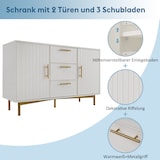 thumbnail of Merax Kommode, Weiß Türkommoden mit Schubkasten, Verstellbare Ablage, für Wohnzimmer Schlafzimmer, Weiß-H75/B120/T40 cm