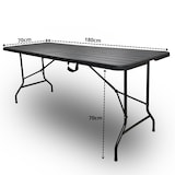 thumbnail of Rijoka Inklapbare Picknicktafel – Houtlook Design – Klaptafel met 2 Klapbanken – Biertafel 6 tot 8 personen – Draagkracht 150kg - Taupe