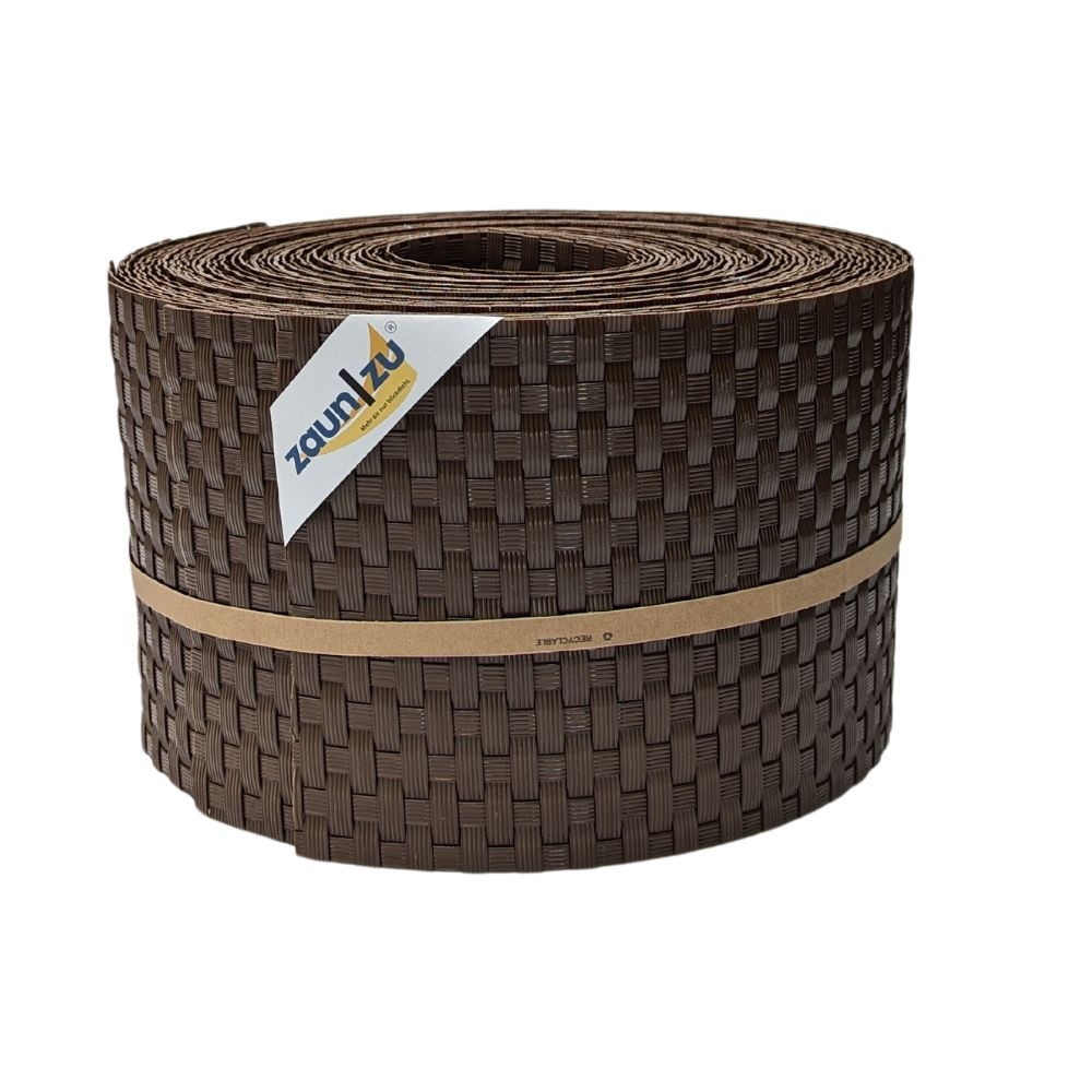 zaun|zu Sichtschutz Rattan für Doppelstabmatten UV-beständig Braun 10x 2,55m