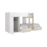 thumbnail of Dmora Letto per bambini Cevedale, Cameretta completa con armadio e cassetti, 271x111h150 cm, Bianco e Rovere