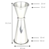 thumbnail of Cocktail7 Doseur Cocktail Alcool 25/50ml Jigger Professionnel Acier Inoxydable Couleur Argent