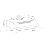 thumbnail of Orbegozo campana extractora standard ST 07260 D BL, 60 cm, 2 motores de 60 W, 3 niveles de potencia, 2 filtros desmontables, extracción 347,4 m3/h