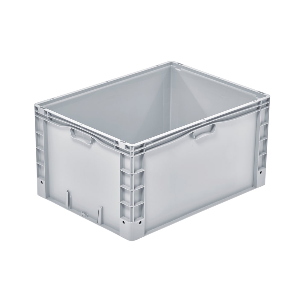 PROREGAL Euro-Norm Großbehälter | HxBxT 42x60x80cm | 168 Liter | Verstärkter Boden | Grau  | Eurobehälter, Transportbox, Transportbehälter