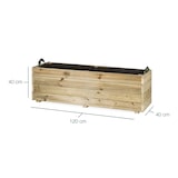 thumbnail of HORTALIA Jardinière d’extérieur en bois GHIO KD 120 X 40 X 40