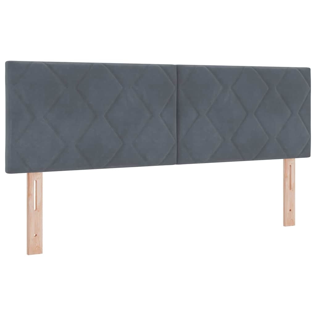 vidaXL LED Kopfteil Dunkelgrau 144 cm Kunstleder
