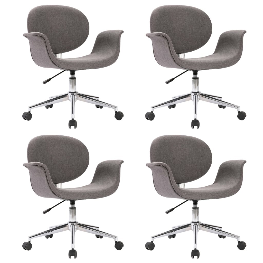 vidaXL Drehbare Esszimmerstühle 4 Stk. Grau Stoff