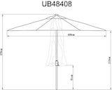 thumbnail of METRO Professional Parasol, aluminium / polyester, Ø 4 x 2,70 m, UV-bescherming, waterafstotend, antraciet / platina