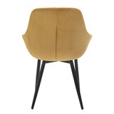 thumbnail of SalesFever Armlehnstuhl  | 2er Set | Cord-Optik | Strukturstoff (100% Polyester) | B 64 x T 59 x H 86 cm | Gold