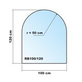 thumbnail of Funkenschutzplatte Rundbogen 100x120cm - Klarglas