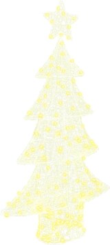 Ein heller, stilisierter Weihnachtsbaum mit Stern.