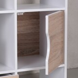 thumbnail of Großes Bücherregal in Sonoma Eiche und Weiß, modernes Design, 8 Fächer für Stauraum, multifunktional als Raumteiler nutzbar | Kadima Design