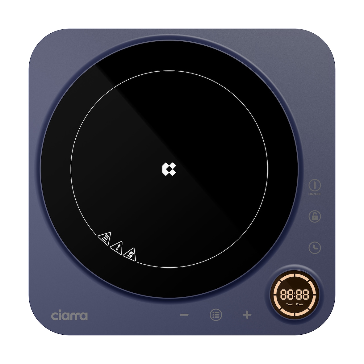CIARRA Donut Placa de Indução Individual Indução 8 Níveis Timer Azul Meia-Noite VM1TIHA-M