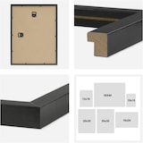 thumbnail of Juego de 6 marcos negro de madera MDF, cristal acrílico, para colgar, incluye accesorios