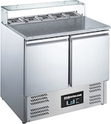 thumbnail of Saladette - 0,90 x 0,70 m - mit 2 Türen - eckigem Glasaufsatz - IDEAL mit Granitarbeitsplatte