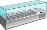 thumbnail of Gastro Edelstahl Kühlaufsatz Aufsatzkühlvitrine Pizzakühlaufsatz 7 x 1/4 GN mit Glasaufsatz