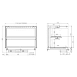 thumbnail of Combisteel inbouw warmhoudvitrine wandmodel van keramiek GN3/1
