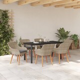 thumbnail of vidaXL Essgruppe 7 pcs Hellgrau und Schwarz 160 x 80 x 74 cm