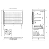 thumbnail of Combisteel inbouwkoelvitrine met vierkant glasblad en rolgordijn GN4/1