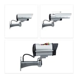 thumbnail of Relaxdays Dummy Kamera mit LED-Licht, Wandhalterung, für Innen- und Außenbereich, Sicherheitskamera, drahtlos, silber