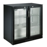 thumbnail of Barkühlschrank STERLET | 2x abschließbare Glastür + LED | 198 Liter, HxBxT 90x90x50cm | +2/+10°C | Schwarz | + CHEFGASTRO Geschirrtuch