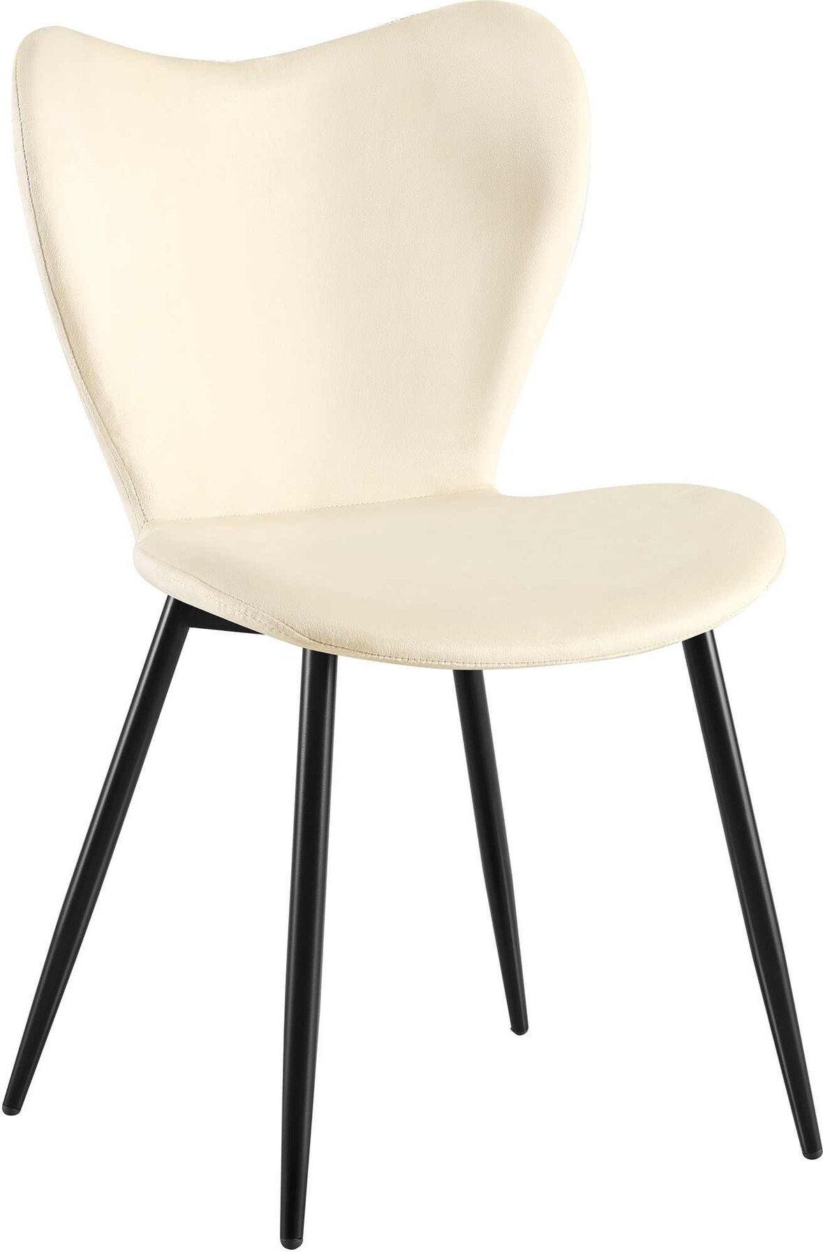 CHEFGASTRO Esszimmerstuhl ZAPOPAN Samt HxBxT 80x50x58cm Creme Küchenstuhl
