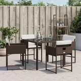 thumbnail of vidaXL Gartenstühle mit Kissen 4 Stk. Braun Poly Rattan