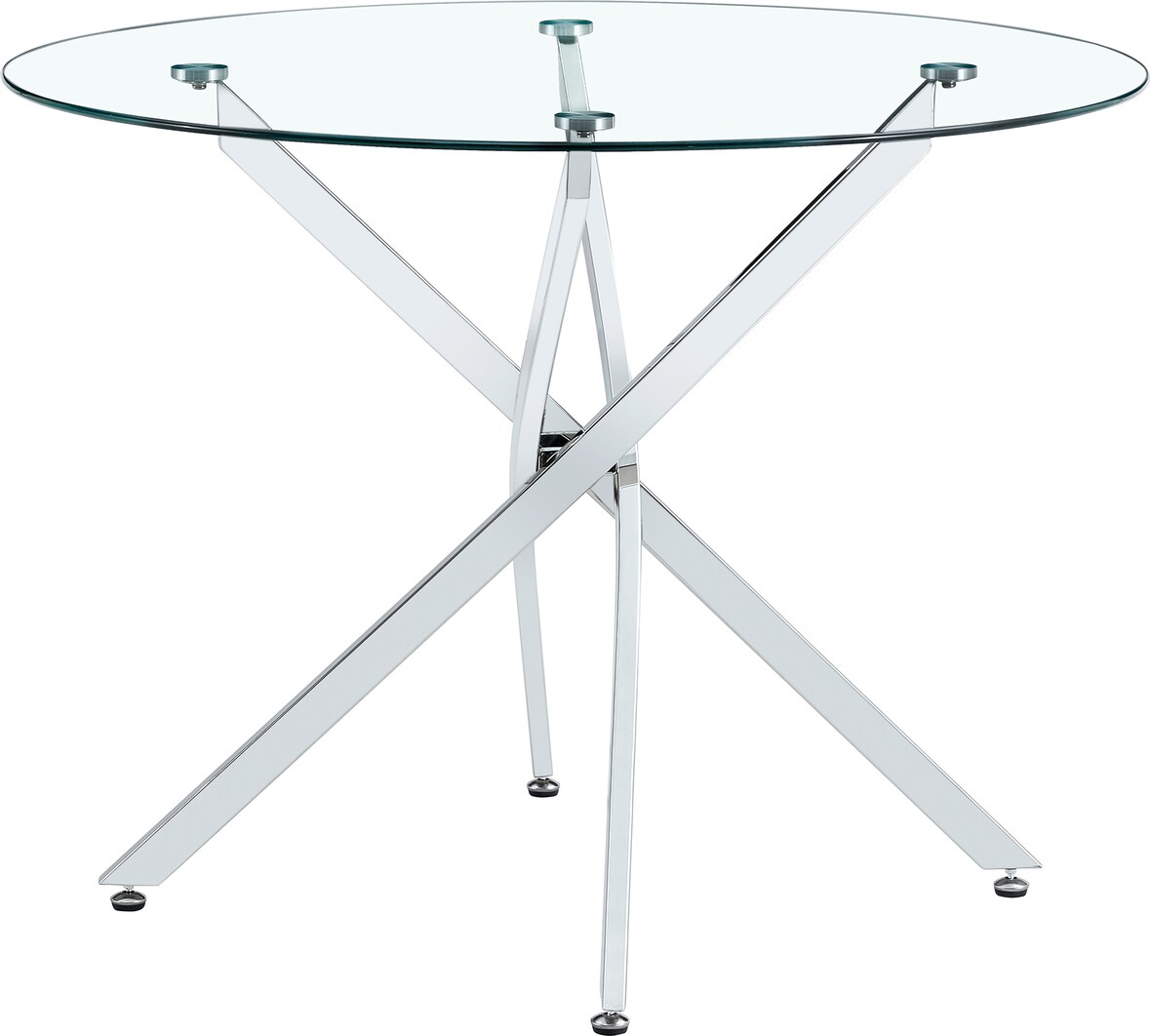 Esstisch Glas & Metall Silber/Transparent rund 88x88x75 cm für 2-4 Personen