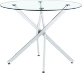thumbnail of Esstisch Glas & Metall Silber/Transparent rund 88x88x75 cm für 2-4 Personen