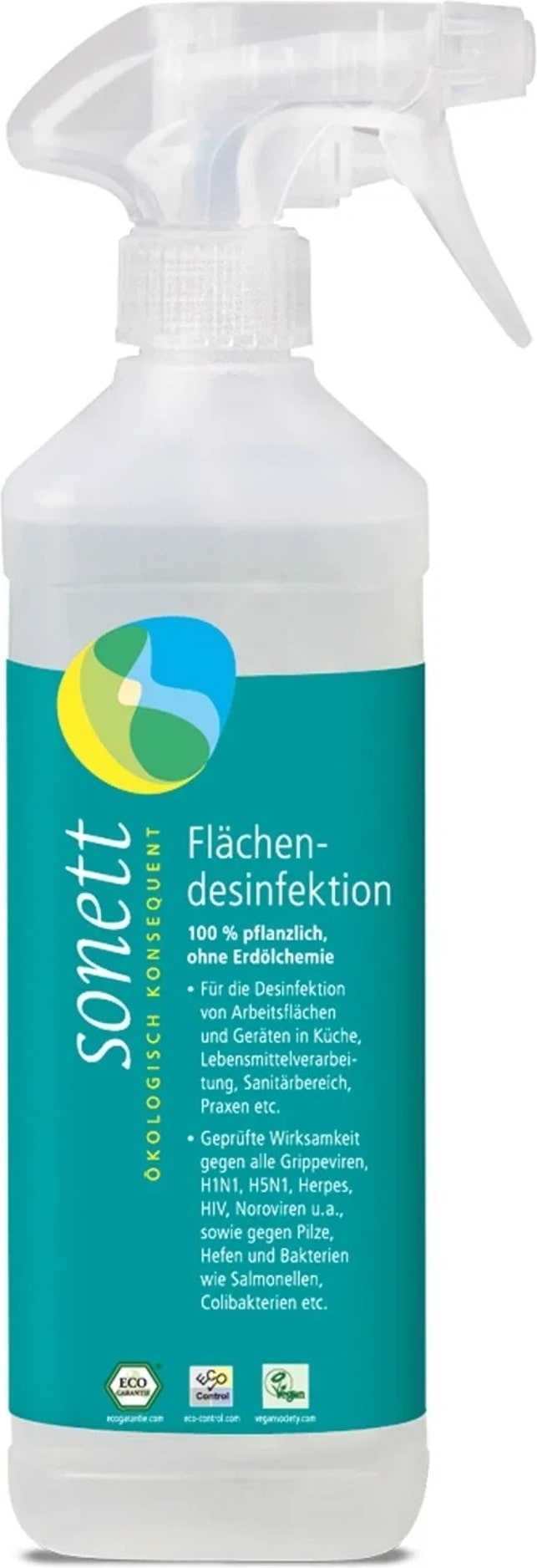 SONETT Flächendesinfektion 6 x 500 ml Sprühflasche DVG gelistet