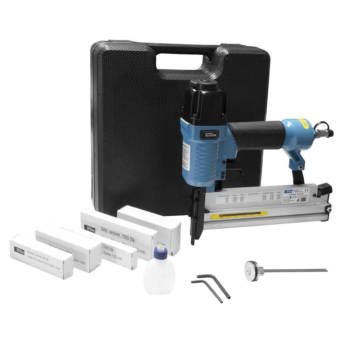 Güde Druckluft Klammergerät Nagler Tacker incl. Klammern und Nägel 40220 im Koffer