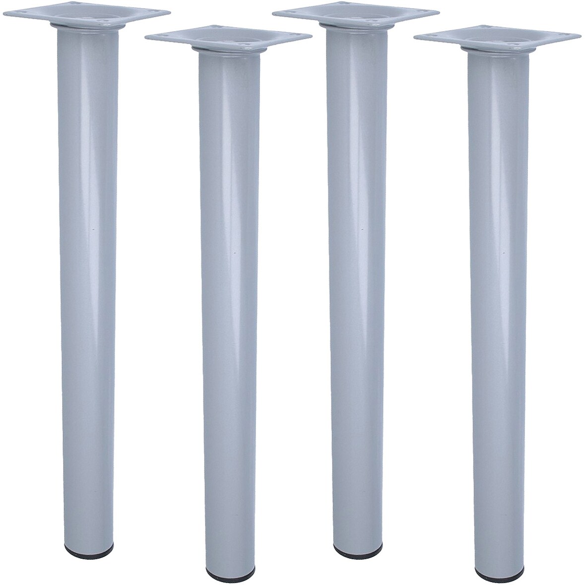4er Set Möbelstempel 500mm Möbelbeine Tischbeine Silber und Möbelfüße Stützfüße