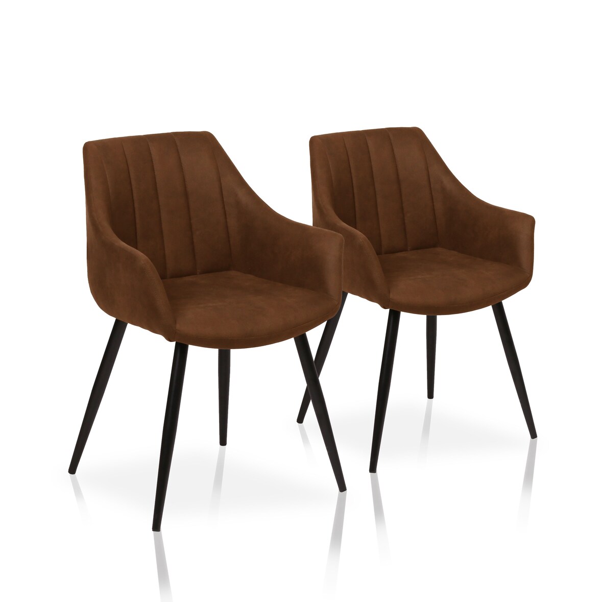 Pack de 2 sillas de comedor estilo industrial color Marrón Avellana. Modelo Renata