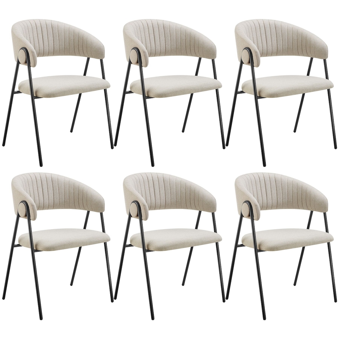 Armlehnstuhl Bedano, gepolstert, Webstoff, 150 kg  6er Setgreige