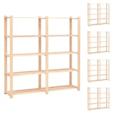 thumbnail of Helloshop26 - 5-stöckiges Lagerregal 5-teilig 170 x 38 x 170 cm Kiefernholz 500 kg Beige 02_0045733