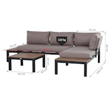 thumbnail of Outsunny Set 3 Pezzi 2 Divani a 2 Posti e 1 Tavolino da Caffè