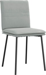 thumbnail of Esszimmerstühle VERA 6er Set Hellgrau Samt | Polsterstühle Küchenstuhl Wohnzimmerstühle Essstühle bequem