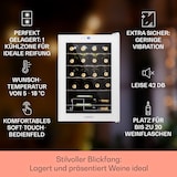 thumbnail of Klarstein Shiraz 20 Uno Weinkühlschrank 53l 20Fl Touch-Bedienfeld 5-18°C Weißes Glas