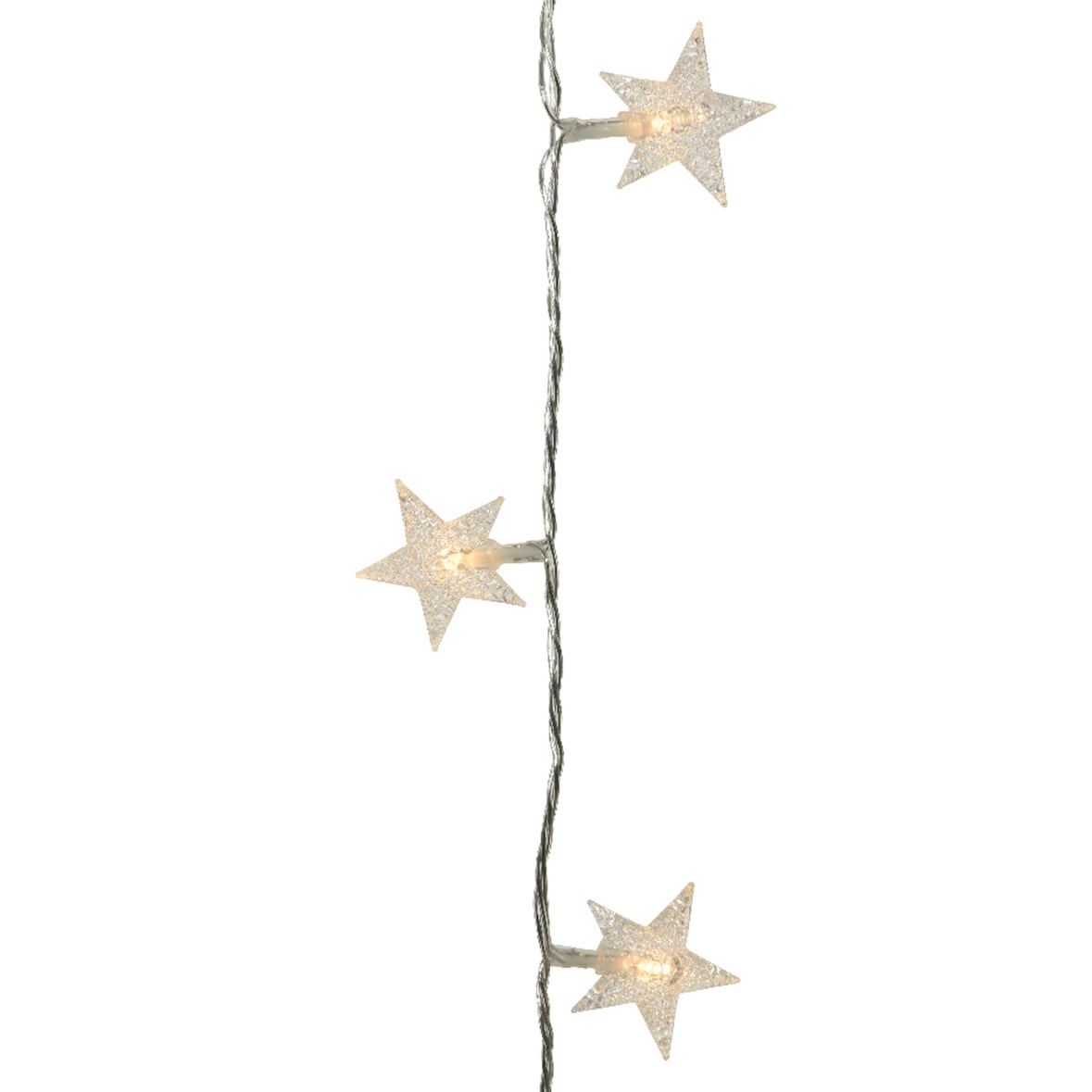 LED Lichterkette Sterne 100 LED Trafo Weihnachten Deko 9,9m transparent Innen